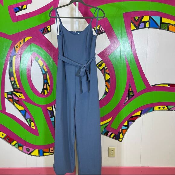 She + Sky, Blue Wide Leg Jumpsuit. Size Small. Slits up both legs. - Picture 1 of 5